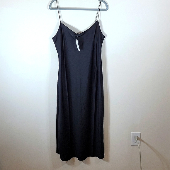 J. Crew Marco Slip Dress Satin Elegant Adjustable Straps Black Sz 14 NWT - Picture 4 of 6